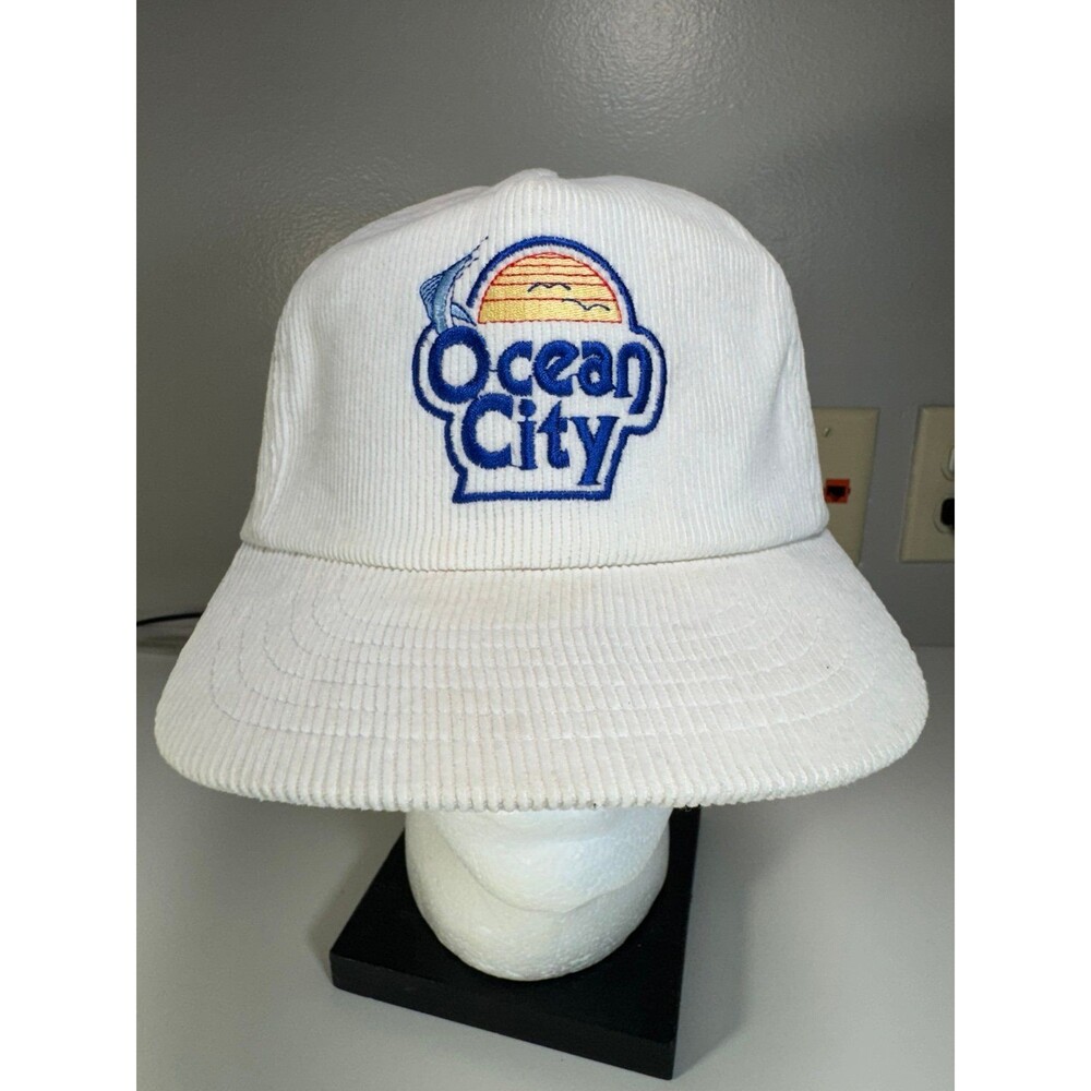 Vintage Ocean City Maryland Corduroy Trucker Snapback Hat Cap